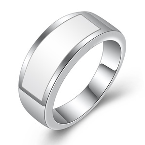 Bague unisexe géométrique en acier inoxydable blanc bleu noir pour usage quotidien CG1309 - Product Image 1