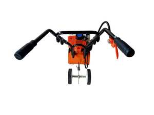 52cc Small Hand Push Garten fräse Mini Grubber mit Rädern | Orange Farbe - Product Image 5