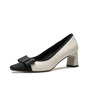 Chaussures pour femmes à bout carré, talon fin bas, en satin, pour l'été, les fêtes et le bureau, style décontracté et tendance - Product Image 6