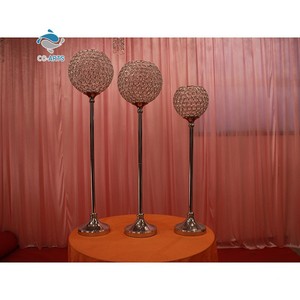 Venta caliente claro hecho a mano decoración del hogar piso bola de cristal portavelas - Product Image 1
