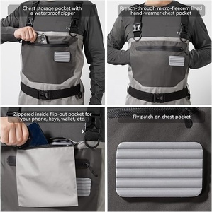 Langland 3 <span class=keywords><strong>couches</strong></span> et <span class=keywords><strong>5</strong></span> <span class=keywords><strong>couches</strong></span> Hommes Cuissardes Respirantes Imperméable Pêche à la Mouche Poitrine Pêche - Product Image 4