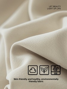 Rideau occultant plissé ZSTARR haut de gamme en faux chenille, style crème moderne, sur mesure pour salon et fenêtre flottante - Product Image 3