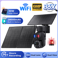 Cámara de Seguridad Mini PTZ Solar CONDA 4G WIFI con Zoom 36X, Doble Lente de Metal, 30W, Láser IR de 150M, Funcionamiento Continuo 24/7 para Exteriores