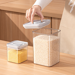 Nhựa kín container <span class=keywords><strong>2</strong></span> khóa kín ngũ cốc Spaghetti thực phẩm lưu trữ container Set với nắp BPA free container thực phẩm vật nuôi - Product Image 2