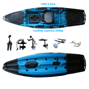 Kayak à pédales avec hélice de 13 pieds, monoplace, avec gouvernail et moteur électrique pour bateau à moteur marin CE - Product Image 1
