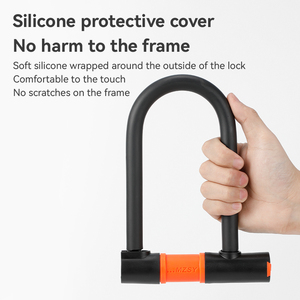 Antivol en U pour vélo en acier haute teneur en carbone de 16 mm avec câble de 120 cm et coussinet de protection en silicone anti-rayures pour vélo électrique et trottinette - Product Image 4