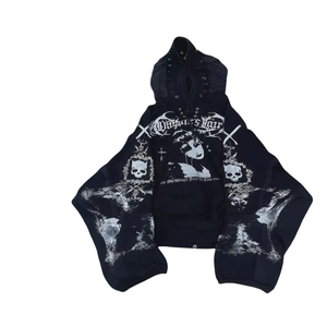 Sweat-shirt à capuche streetwear personnalisé en coton 100% avec motif imprimé numérique 3D et trous d'aération pour hommes – Vente en gros - Product Image 3