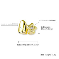 Grillz anti-ternissement en cuivre plaqué or 18 carats, motif floral ajouré à double denture, serti de zircone cubique, bijoux pour rappeurs, vente en gros