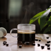 Tasses à café et à thé en verre borosilicate transparent de 150 ml, style moderne, cadeau d'affaires, petite tasse transparente avec anse – Vente en gros