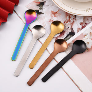 カラフルな丸いデザートスプーン18/8ステンレス鋼ゴールドスプーンセットカスタムロゴカトラリーセット - Product Image 3