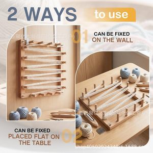 Wooden <b>Diy</b> Weaving Loom <b>Kit</b> 4 Sets Handmade Textile Yarn Tools For Crafting - Product Image 4