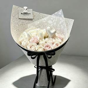 Accessoire de décoration de bouquet en forme de cœur floral rembourré en similicuir, brodé 3D gonflé, fournitures romantiques pour fleuristes en gros - Product Image 4