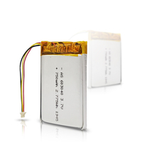 Baterai Li-Polymer Lithium Ion UL 603040 Isi Ulang 3.7v 750mah untuk Perangkat Pintar yang Dapat Dipakai