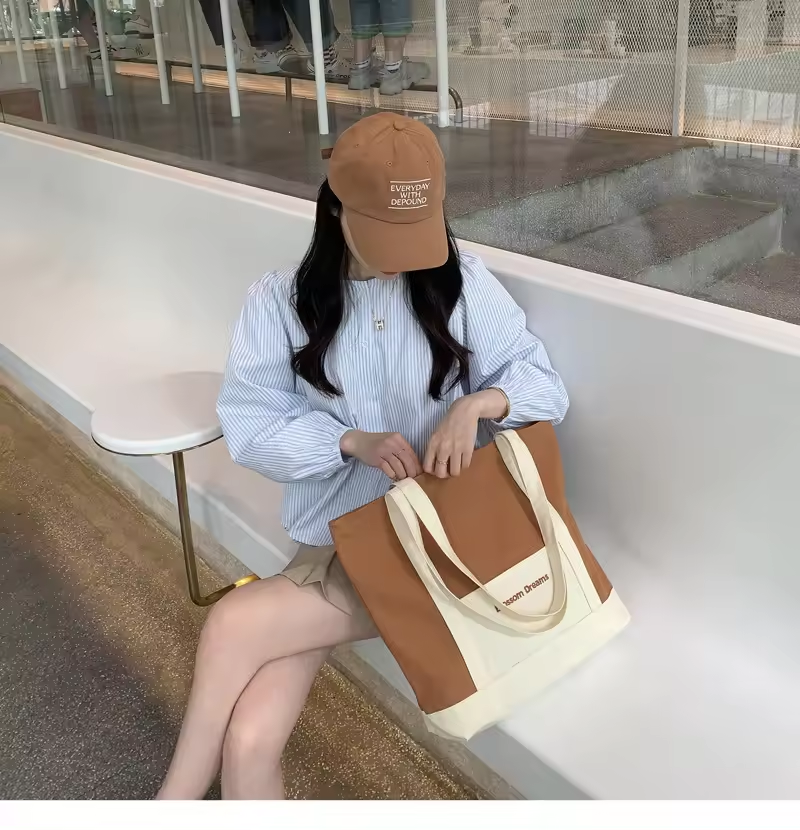custom canvas tote bag string shopping wholesale reusable bag cotton black and white small tote bag canvas