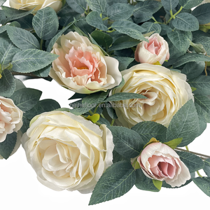 Décoration de la maison rotin blanc soie fleur plafond suspendu fleurs artificielles rose fleurs suspendues fête festival décoration - Product Image 5