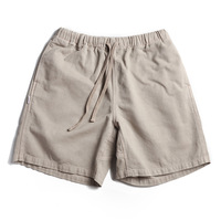 Pantalones Cortos de Playa Casuales de Verano para Hombre, 100% Algodón, Cintura Elástica, Lisos, con Bolsillos, para Natación, Venta al Por Mayor