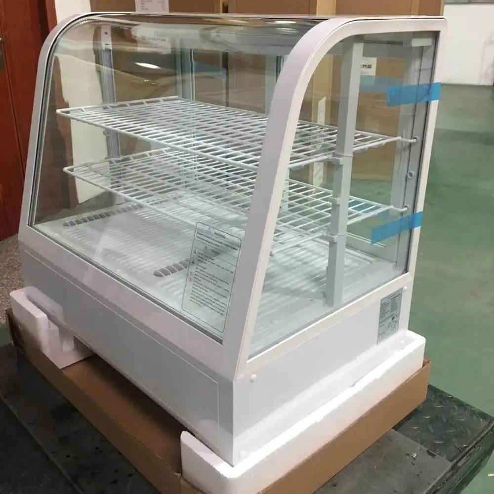 Refroidisseur de gâteau professionnel avec petit comptoir en verre vertical, 10-100 l, vitrine
