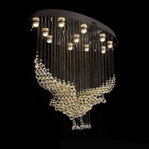 Lampadario a Sospensione con Uccelli Volanti, Progetto Alberghiero, Lampada Pendente con Cristalli e Nappe Glitterate, Lampadario Aquila in Cristallo - Product Image 1