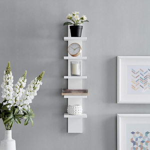 Scaffale Verticale Moderno a 5 Ripiani in Legno, Mensola Galleggiante da Parete <span class=keywords><strong>per</strong></span> <span class=keywords><strong>Soggiorno</strong></span> e Camera da Letto - Product Image 2