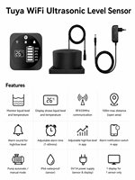 Capteur intelligent Wi-Fi Tuya OEM WALE pour la détection du niveau de réservoir et de carburant liquide, technologie ultrasonique, prise en charge de la pompe, matériau ABS