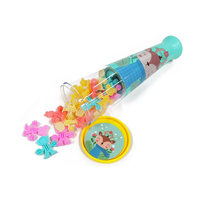 4 шт мультфильм животных красочные 2в1 строительные блоки мини калейдоскоп diy kit