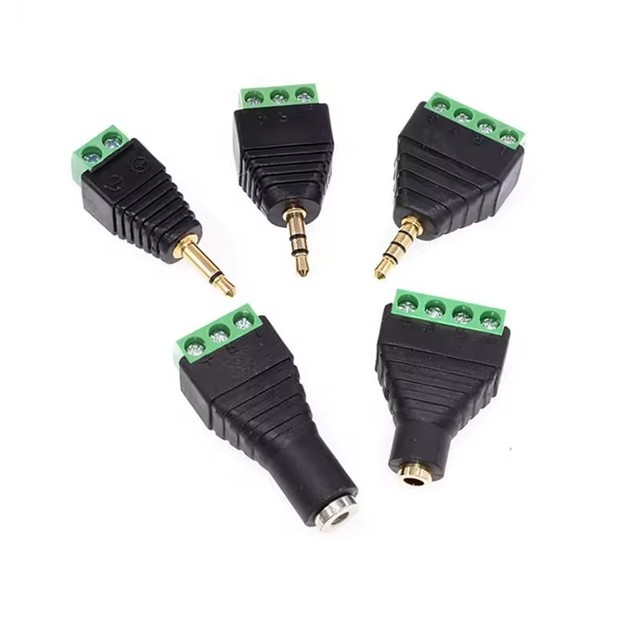 3.5 Jack Connector Stereo Adapter 3.5mm Audio Mono Channel Plug To Screw Terminal Audio Mono Channel Plug