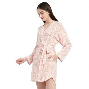 Bata Kimono de Bambú Orgánico para Mujer, Linda Bata de Bambú para Estar en Casa con Servicio OEM - Product Image 1