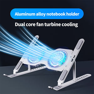 Soporte plegable antideslizante para portátil de aleación de aluminio, altura ajustable estable, 360 ventiladores de refrigeración, soporte para portátil - Product Image 2