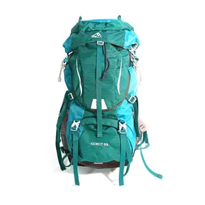 Manufacturer Custom Outdoor 60L Large Capacity Adventure Camping Travelling External Frame Hiking Backpack