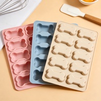 Moule en silicone de qualité alimentaire, forme d'os de chien amusant et mignon, 4 trous, moules de cuisson en silicone pour chocolat et bonbons