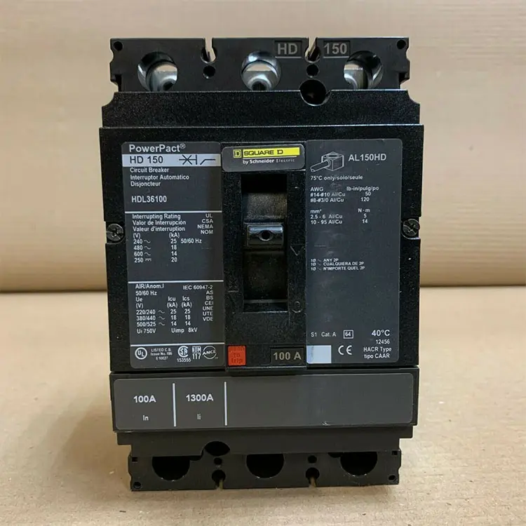 amerikanische Marke PowerPact HDL36100 3-Polen-Quadrat D 100 Amp MCCB