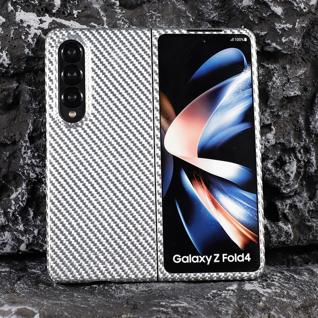 New Color Low MOQ 1 Piece  Carbon Fiber Phone Case for Galaxy Z Fold 4 Camera Big Hole Crater Aramid Fiber  Flip 4 Phone case