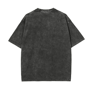 ヘビーウェイト無地コットンTシャツ、カスタムプリントアニメデザイン、ストーンウォッシュ加工、アシッドウォッシュメンズTシャツ - Product Image 5