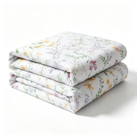 Parure de lit florale aquarelle 4 pièces en microfibre avec drap-housse, housse de couette et taies d'oreiller pour la maison, l'hôtel, vente en gros