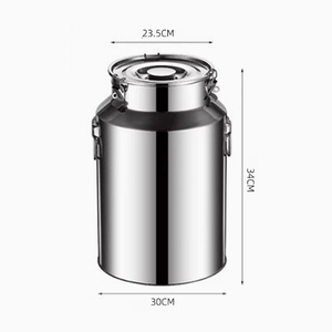 ถังนมสแตนเลส DF22 22 ลิตร ขนาด 30 ซม. x 23.5 ซม. x 34 ซม. ภาชนะเก็บอาหารแบบมีฉนวนกันความร้อน เกรดสำหรับอาหาร พร้อมฝาปิดแบบซีลและหูหิ้วด้านข้าง - Product Image 1