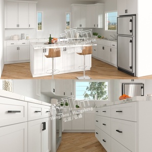 Vente en gros d'armoires de meubles de cuisine Armoire de base/murale/garde-manger Armoire de cuisine standard Shaker Armoire de cuisine américaine blanche - Product Image 3