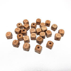 Perles en <span class=keywords><strong>bois</strong></span> de hêtre biologique avec lettres, 20 pièces, 12mm, pour la fabrication de bijoux, vente en gros - Product Image 2