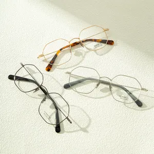 Nuovo design quadrato anti luce blu blocco metallo occhi ottici occhiali da uomo donna montature per occhiali