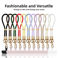 Dragonne réglable pour téléphone portable avec logo personnalisé, accessoire anti-chute en silicone avec boucle en ruban adhésif anti-enchevêtrement pour téléphone portable
