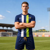 Uniforme de Fútbol Personalizado al por Mayor, Dos Estrellas, de Poliéster de Secado Rápido, OEM