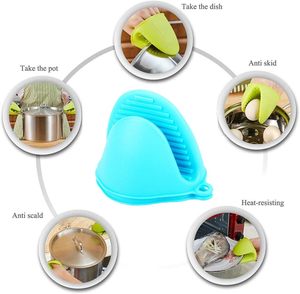 Kitchen <b>Baking</b> Tool Heat Resistant Silicone Microwave <b>Oven</b> Mitts Thickened <b>Mini</b> <b>Oven</b> Gloves - Product Image 6