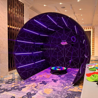 Nouvelle Cabine Photo 2026 avec Toile de Fond pour Événements et Salons Professionnels, Tunnel Semi-Circulaire avec Lumières RGB, Cabine Ronde 360° Tendance