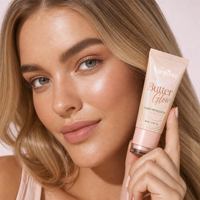 OEM/ODM Butter Glow Liquid Highlighter, haute pigmentation, longue tenue, fini scintillant, soin du visage, anti-rides, hydratant, tous types de peau