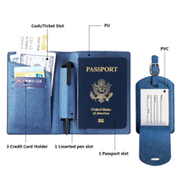 Porte-monnaie de voyage multifonctionnel en cuir PU coloré avec étiquette à bagage