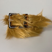 Ceintures de créateur, ceintures vintage, ceinture en fausse fourrure pour femmes, boucle texturée dorée et noire, accessoire de mode élégant pour tenues rétro