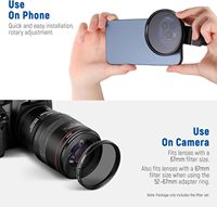 Kit de filtres à clipser NEEWER 67 mm pour téléphone et appareil photo, CPL ND32 et filtre étoile, 4 filtres couleur avec anneau adaptateur, clip pour objectif de téléphone