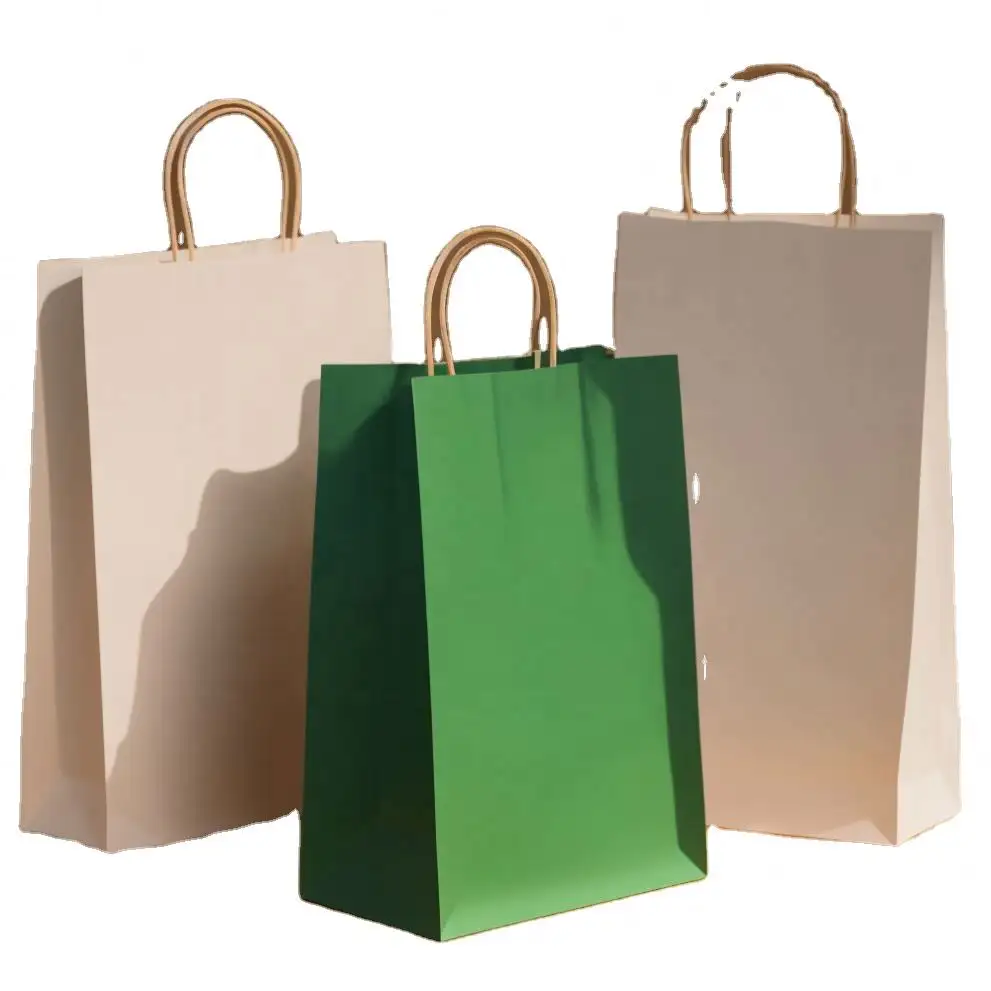 Alışveriş merkezi için kurdela saplar ile geri dönüşümlü özel özel Logo baskılı kişiselleştirilmiş alışveriş Tote kağıt torbalar