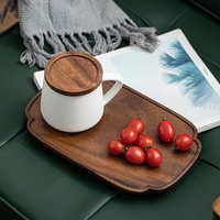 Plateau en bois de noyer massif avec revêtement en huile végétale naturelle, ovale ou rectangulaire, pour servir des sushis, des apéritifs, des desserts, pour les restaurants et la restauration