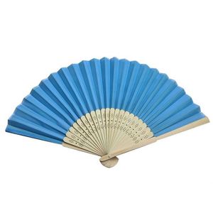 Portable Bamboo Folding Fan Carved and Painted Folk Art Design for Home Decoration or Sports Party Flower and Model <b>Pattern</b> - Product Image 2