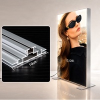 Profilé en aluminium pour caisson lumineux LED double face, système d'affichage en tissu SEG, cadre de signalétique lumineux